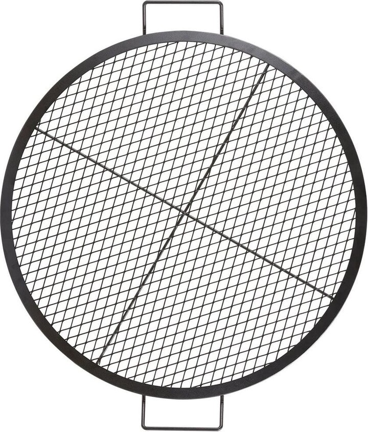 Tosulte 30 in. Heavy Duty Round Portable Camping Steel X-Marks Cooking Fire Pit Grill BBQ Grate