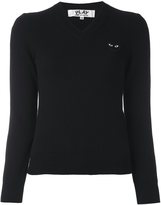 Comme Des Garçons Play COMME DES GARÇONS PLAY EMBROIDERED HEART JUMPER