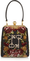 Thumbnail for your product : Dolce & Gabbana Agata ayers-trimmed appliquéd felted-twill clutch