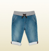 Thumbnail for your product : Gucci Baby Blue Denim Jogging Pant With Knit Detail