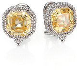 Thumbnail for your product : Judith Ripka Estate Canary Crystal & Sterling Silver Square Earrings