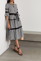 Thumbnail for your product : Diane von Furstenberg Julia Crochet-trimmed Floral-print Cotton-poplin Midi Dress