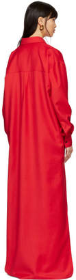 Kwaidan Editions Red Floor-Length Shirt Dress