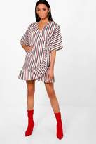 Thumbnail for your product : boohoo Stripe Batwing Wrap Dress