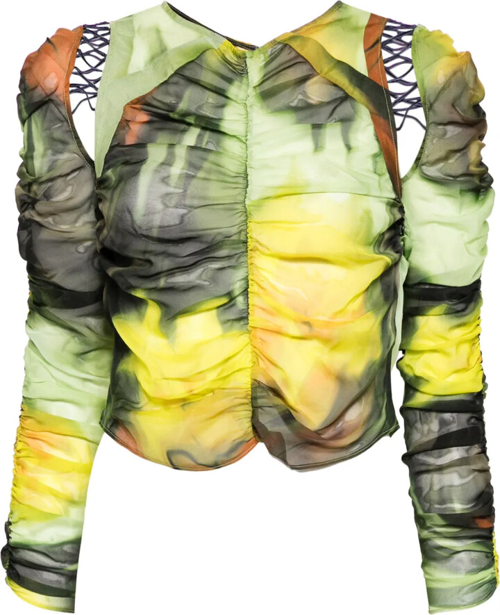 Collina Strada melting bloom gathered Delilah top