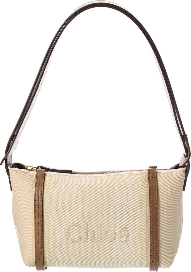 Chloé Dnu Pack Logo Canvas & Leather Shoulder Bag
