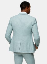 Thumbnail for your product : Topman Green Slim Fit Warm Handle Single Breasted Suit Blazer With Notch Lapels