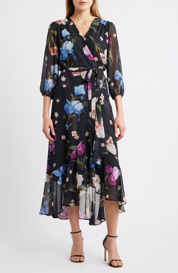 Sam Edelman Floral Faux Wrap High-Low Dress