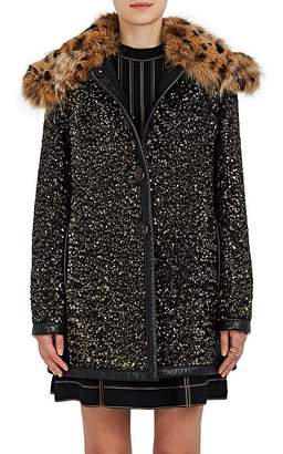 Marc Jacobs Women's Fur-Collar Sequined Wool Coat