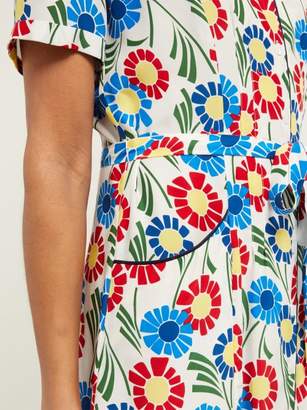 HVN Long Maria Sunflower-print Silk Midi Dress - Womens - Multi