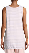 Thumbnail for your product : Joan Vass Petite Long Striped Scoop-Neck Tunic/Tank