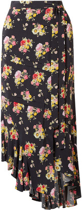 Preen Line Sibyll Floral-print Crepe De Chine Midi Wrap Skirt