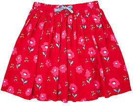 John Lewis & Partners Girls' Floral Print Skirt, Red