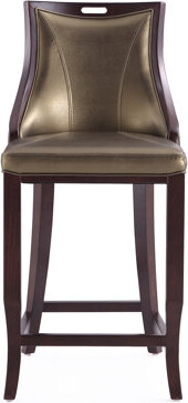 Emperor Vegan Leather Upholstered Solid Wood Bar Stool