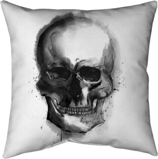 Begin Edition International Inc. Watercolor Colorful Skull - Double Sided Print Indoor Pillow