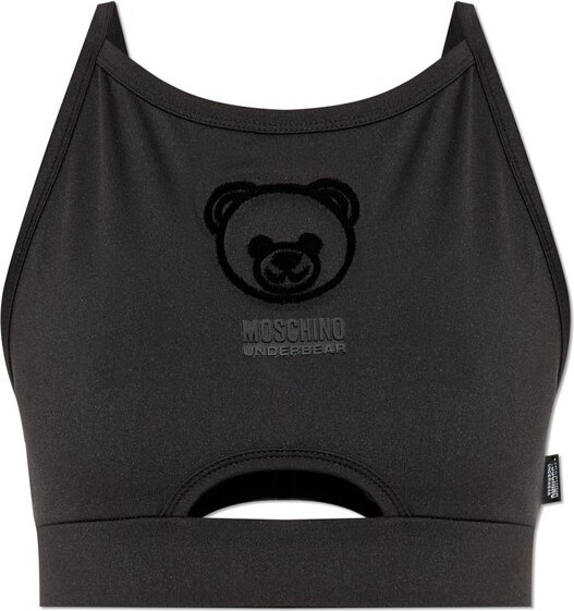 Moschino Teddy Bear Embroidered Cut-Out Detailed Bra