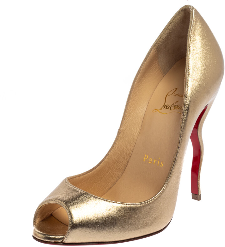 Gold Peep Toe Heels | Shop the world's largest collection of fashion |  ShopStyle UK