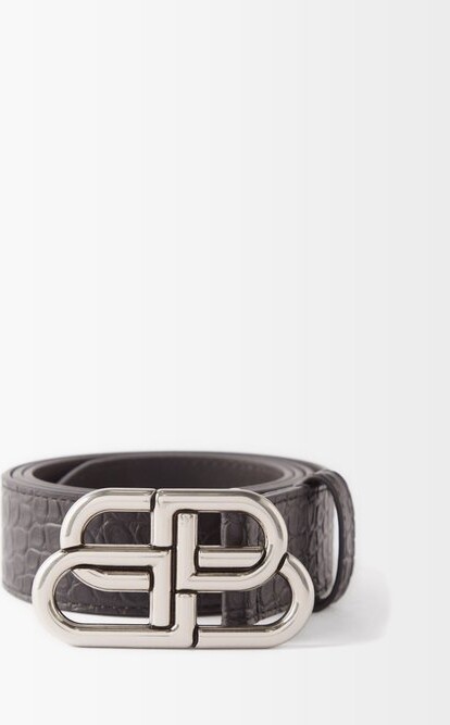 Balenciaga Bb logo Leather Belt   ShopStyle