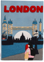 Thumbnail for your product : Olympia Le-Tan London Appliqued Embroidered Canvas Clutch