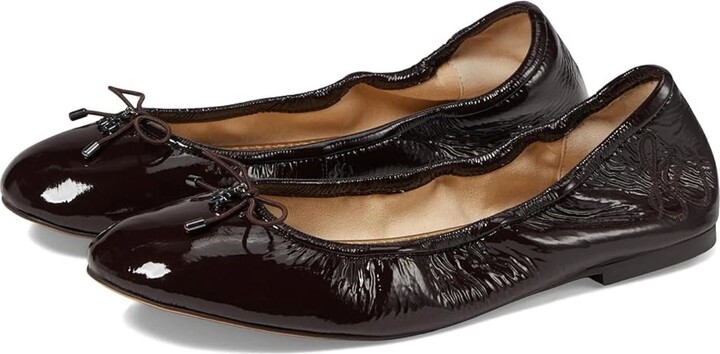 Sam Edelman Women's Felicia Ballet Flat Cafe Noir Leather Slip On Shoes ZAP1628