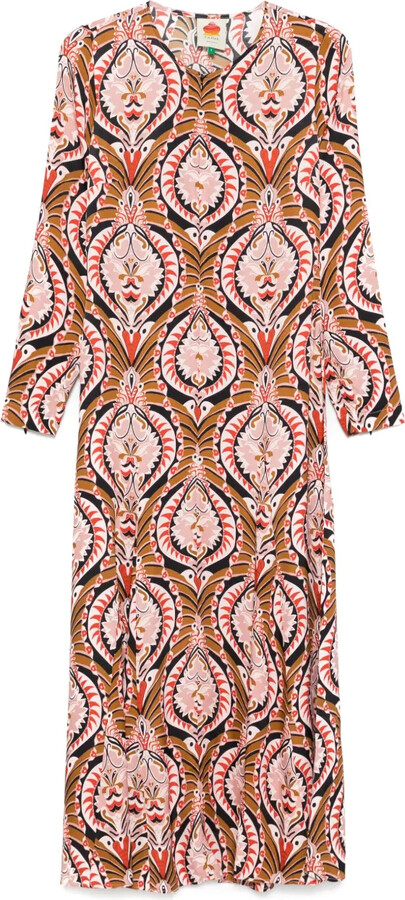 Farm Rio Pineapple Jewelry midi dress