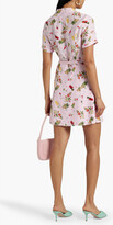 Thumbnail for your product : HVN Maria printed silk mini shirt dress