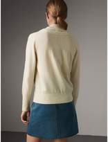 Thumbnail for your product : Burberry Cable Knit Detail Cashmere Cardigan, White