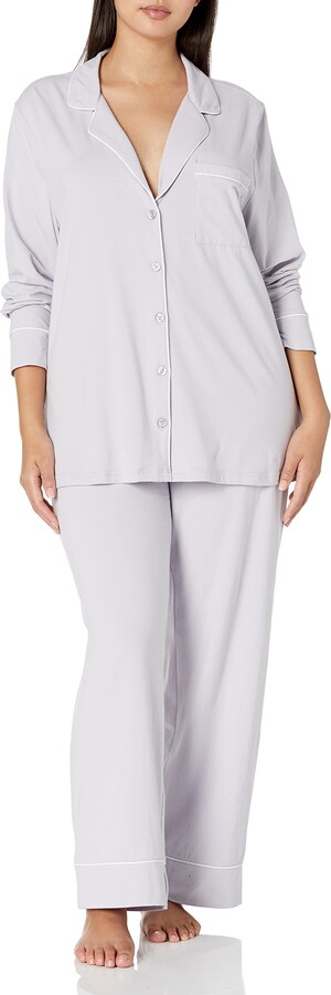 Amazon Essentials Women's Cotton Modal Long-Sleeve Shirt and Full-Length  Bottom Pajama Set (Available in Plus Size) - ShopStyle