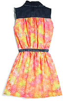 Thumbnail for your product : Flowers by Zoe Girl's Denim Lace Dress