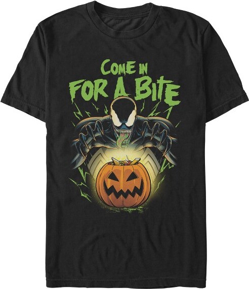Venom MensMarvelComeInForABiteCandyTrickTShirt-Black-XLarge