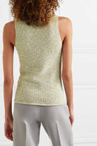 Thumbnail for your product : Georgia Alice Space-dyed Cotton-blend Turtleneck Top - Gray green