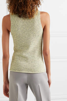 Georgia Alice Space-dyed Cotton-blend Turtleneck Top - Gray green