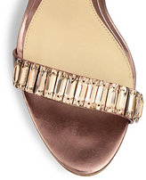 Thumbnail for your product : Brian Atwood Ciara Crystal & Metallic Leather Sandals