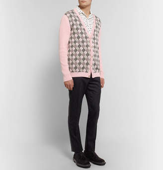 Fendi Slim-Fit Jacquard-Knit Cotton Cardigan - Men - Pink