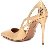 Thumbnail for your product : Aquazzura Forever 105 metallic leather pumps
