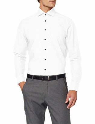 Seidensticker Men's Modern Fit Longsleeve with Spread Kent Collar Patch 2  Non-Banded Uni-100% Cotton Formal Shirt - ShopStyle