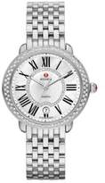Thumbnail for your product : Michele Serein Diamond, Mother-Of-Pearl & Stainless Steel Bracelet Watch