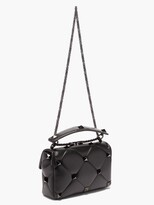 Thumbnail for your product : Valentino Garavani Roman-stud Quilted-leather Shoulder Bag - Black