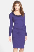 Thumbnail for your product : Nicole Miller Beaded Ponte Sheath Dress