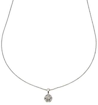 Celesta Women's Chain with Pendant Silver Plated White Round Cut Diamond (0.03 CT 45 cm – 317240001