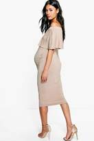 Thumbnail for your product : boohoo Maternity Off The Shoulder Midi Dress
