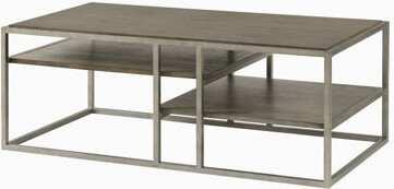 17 Stories Padena 3-Piece Metal Frame Wood Living Room Coffee Table and 2 End Tables Set