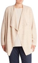 Thumbnail for your product : Eileen Fisher, Plus Size Plus Peppered Cascading Wool Blend Cardigan