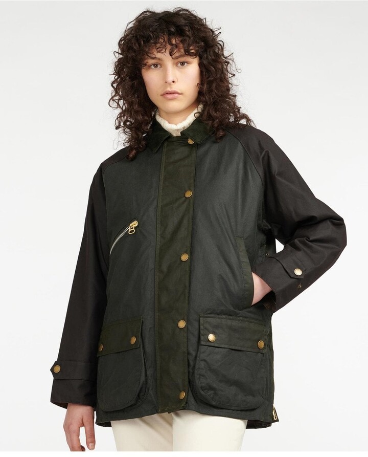 BARBOUR X ALEXA CHUNG Bendict Multi Patch Wax Jacket 10, Colour