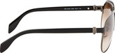 Thumbnail for your product : Alexander McQueen Black & Gunmetal 4242 Skull Aviator Sunglasses