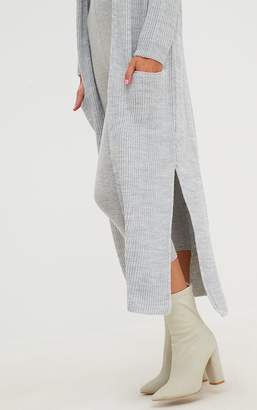 PrettyLittleThing Grey Pocket Front Maxi Cardigan