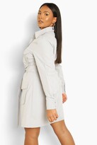 Thumbnail for your product : boohoo Plus Woven Pocked Belted Shirt Dress
