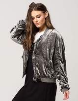 Thumbnail for your product : Free People Ruched Velvet Womens Bomber Jacket