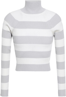 Zimmermann Striped Ribbed-knit Turtleneck Sweater