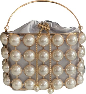 Mulian LilY Women Velvet Clutch Purse Pearl Top Handle Handbag Classic  Wedding Party Prom Evening Bag